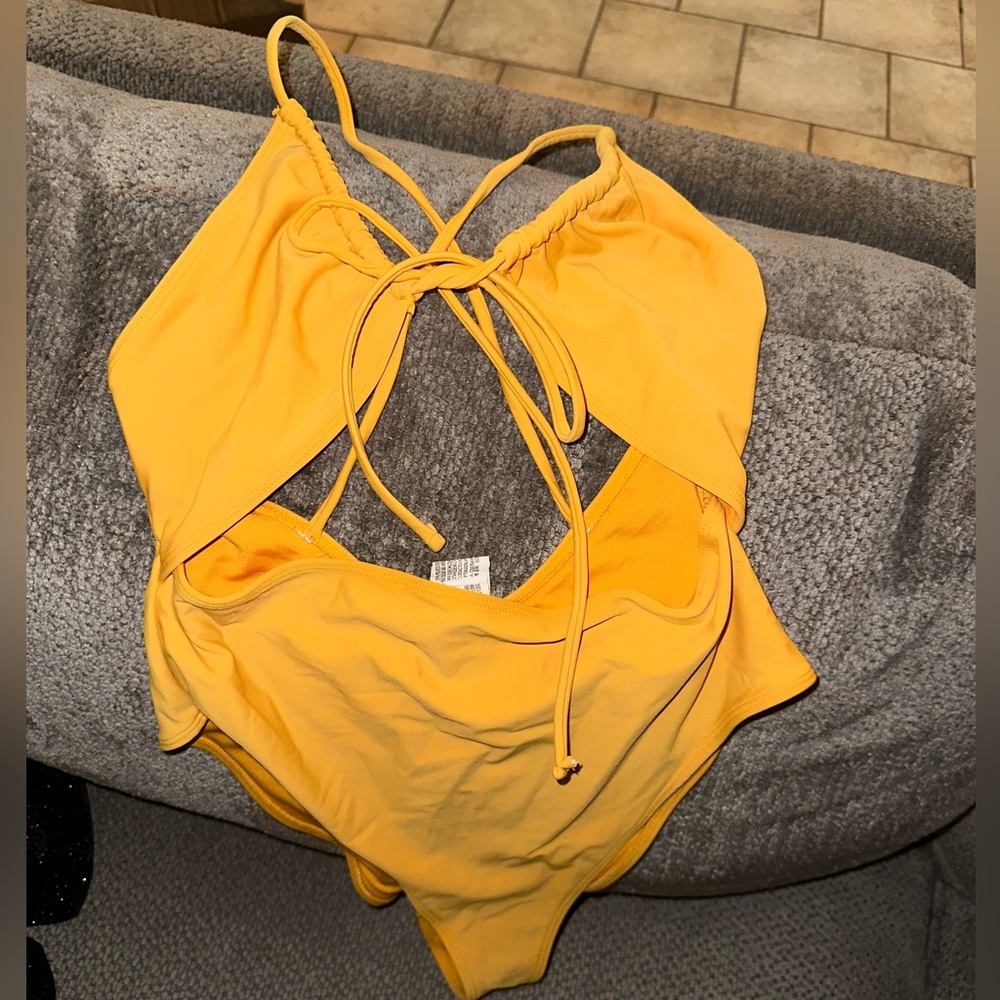 Yellow forever 21 one piece size Medium